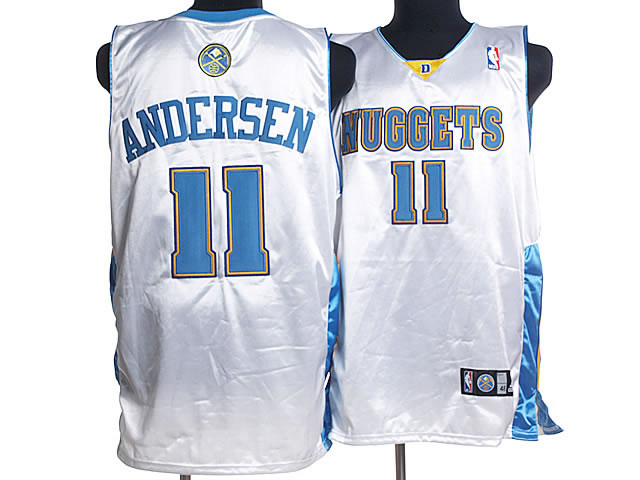 NBA Denver Nuggets 11 Chris Andersen Authentic White Jersey